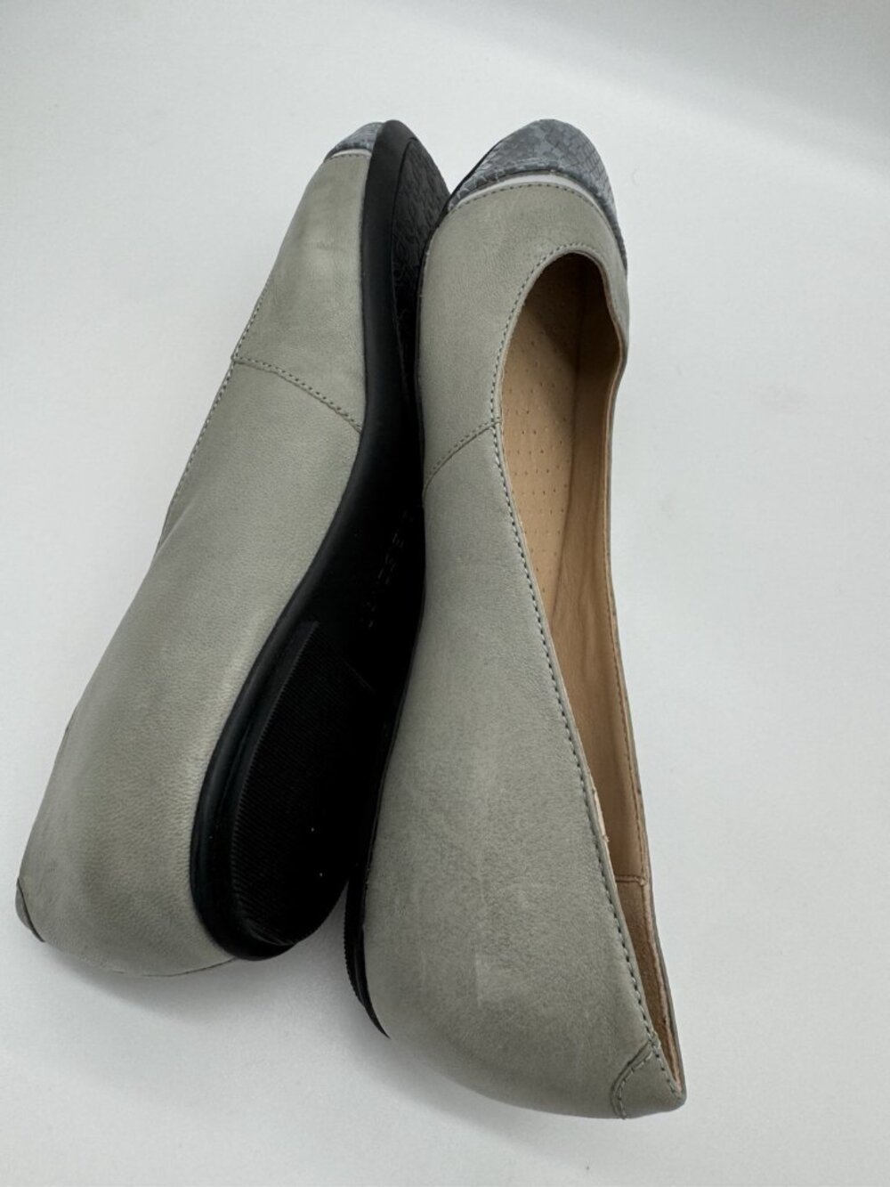 Lands End Women's Captoe Flats Gray Size 9B Business Casual Office Comfort New - Picture 5 of 8